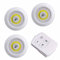 Vetrineinrete® luce led per armadio 3 pz punti luce a pressione push con adesivi a batteria dimmerabile con telecomando C79 Bianco