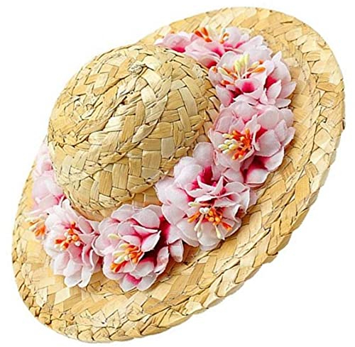 Haustier Hund Strohhut Frühling, Sommer, Sonnenhut Netter Woven Strohhut Kostüm Zubehör