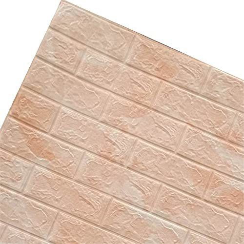 XiinxiGo 3D Imitation Brique Stickers Muraux, Décoration de Noël DIY Papier Peint Décoratif Auto-Adhésif Imperméable pour Chambre Maison Cuisine,Jaune 2,2Pièce(70 * 77 CM *4MM)