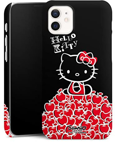 DeinDesign Premium Case kompatibel mit Apple iPhone 12 Mini Smartphone Handyhülle Schutzhülle matt Apfel Fanartikel Hello Kitty