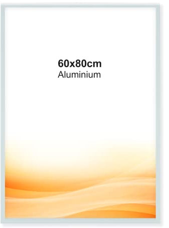 RAWWEST.BIS Alu Bilderrahmen 60x80cm Plakatrahmen Alurahmen mit Plexi Rahmen aus Aluminium für Bilder Poster Fotos und für Puzzle, Posterrahmen Fotorahmen, Silber