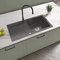 Évier cuisine noir 87x44x20cm 1 bac en Inox avec égouttoir et crépine