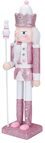Veemoon Weihnachts-Nussknacker-Ornamente, rosa Nussknacker-Soldat festliche Glitzer-Nussknacker-Figuren, Nussknacker-Soldaten für Weihnachtsdekoration, Baumfigur, Puppet Present、