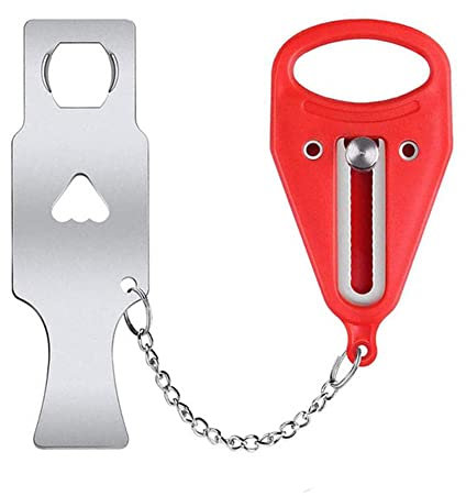 MaoNativey Travel Door Security Locks, Portable Lock with Pocket, Door Lock Additional Safety Anti-Theft Locks for Home, Hotel, Apartment, School.(Red)