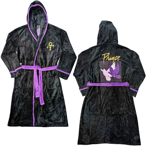 Prince Bathrobe Doves Logo Official Black super soft fleece Unisex M