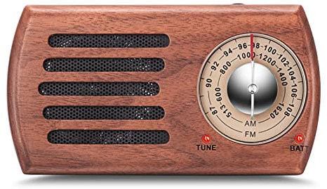 Radio Vintage, Mini radios Portables en Bois avec Style Classique à l'ancienne, pour la Maison, Les fêtes de Bureau, l'extérieur, Les Cadeaux
