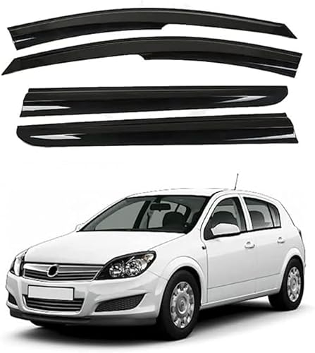 VIPOD 4 Stück Auto Seitenfenster Windabweiser Für Vauxhall Astra Opel Astra H Hatchback 2004-2013, Autofenster Regenabweiser Vorn Hinten Wasserdicht Langlebiger