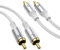 MOSWAG Stereo Cinch Kabel, Cinch Stecker auf Cinch Stecker, Stereo Hilfs Audiokabel, 10 m Subwoofer Kabel, 24 Karat vergoldetes, geflochtenes Nylon für Heimkino, Audio, HDTV, Autoradio, Lautsprecher
