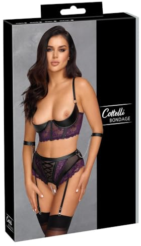 Hebe Bondage 85B/L Schwarz/Lila