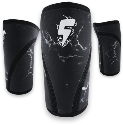 Fasties Kniebandage für Krafttraining - Stabilisierung Knie Support für Männer & Damen | L, dicke 7mm Neopren Kniegelenkbandage für Sport, Kraftsport, Bodybuilding, Gym, Powerlifting, Fitness