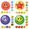 216 Aufkleber große bunte Sticker zur Motivation 19mm selbstklebend Aufkleber Face Belohnungsaufkleber Ampelmann