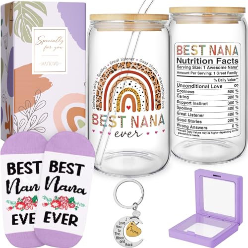 Oma Gifts Valentinstagsgeschenke für Oma von Enkelin, Enkelkinder, Enkelkinder, beste Oma, Geburtstagsgeschenke für Großmutter, neue Oma mit 473 ml Glasbecher