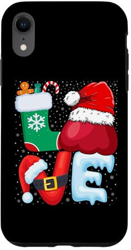 Coque pour iPhone XR Rose Apple Lover Rose Apple Wearing Santa Hat Christmas Xmas