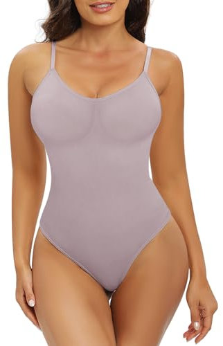 Tuopuda Body Contenitivo Modellante Donna Shapewear Invisibile Intimo Snellente Shaper Pancia Piatta Dimagrante Shaping Bodysuit, Viola chiaro, S