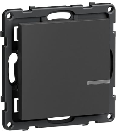 LEGRAND, SEANO with Netatmo Wandsender Licht - 1-fach, 1 Schaltwippe, LED-Batteriestatus, 3 V-Batterie (8 Jahre Lebensdauer), Befestigung auf jeder Oberfläche, Smart Home, Farbe: Anthrazit, 765933