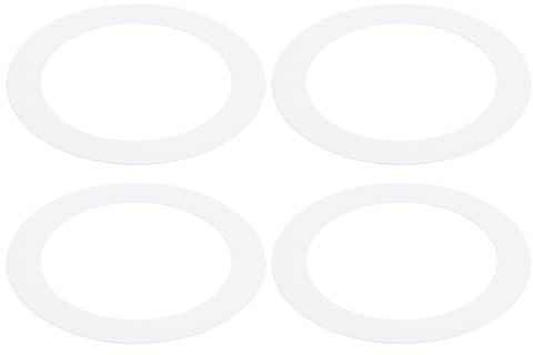 PATIKIL 4 Packs Home Lighting Ceiling Medallions 3.86 ID and 7.72 OD, Metal Flat Round Goof Plate Cover Ring Decorative Trim for Hanging Pendant Lights Recessed Can Lighting, White