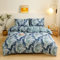 YASMENG Housse de Couette 220x240 Feuilles de Palmier Tropicales Motif Vert Bleu Parure de Doux Réversible Lit Linge de Lit 2 Personne Adulte avec Fermeture Éclair avec Taies d'oreiller 65x65 cm