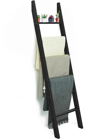 Tidyfy Blanket Ladder (Black, 6 Tier)