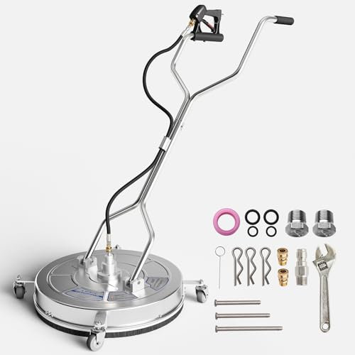 Roomark 60cm Idropulitrice per Superfici con 4 ruote, Pulitrice Lavapavimenti in Acciaio Inox, Alta Pressione Massima circa 276 bar, Idropulitore per Pavimenti Superficie Giardino