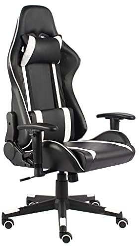 LIANGDONFC Schlafzimmer Stuhl schaukelstuhl、Stuhl und Ottoman setakzent stuhlGaming-Stuhl Drehbar Weiß PVCGeeignet für Arbeitszimmer, Wohnzimmer