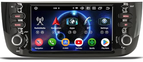 erisin Android 14 Autoradio Navi für FIAT Grande Punto, FIAT Linea DAB CarPlay WiFi BT5.0 DSP Canbus SWC RDS 8 Kern 4GB+64GB
