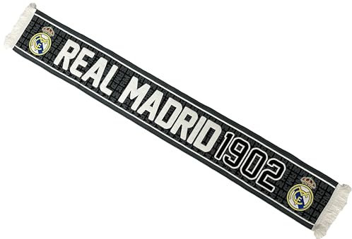 Real Madrid Schal Real – Offizielle Kollektion, 140 cm, Grau / Schwarz, 140