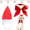 ZeYou 2 Stück Weihnachtskostüm für Hunde und Katzen, verstellbares Weihnachtsmütze und Fliege Set