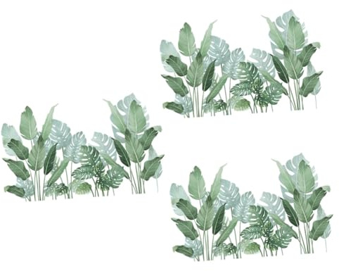 Cabilock 3pcs Removable Leaf Wall Decal Monstera Design Material Bedroom Wall Art