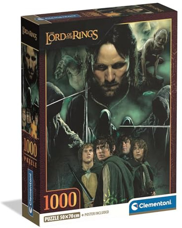 Clementoni Jigsaw Puzzle 1000 pieces, The Lord of the Rings, Puzzle for Adults 14-99 Years, Compact box, Made in Italy, 39963