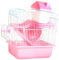Sharplace Exercice de Cage de Hamster à 2 Niveaux Jouant la Maison Respirante Grand Espace Petit Animal Cage Hamster Habitat pour Les Petits Animaux gerbilles, Rose