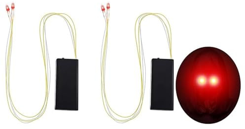 2 x Halloween-LED-Augen für Maske, Kostüm, Totenkopf, Skelett, Sensenmann, leuchtende rote Augen, Brille, Partyzubehör, leuchtende rote Augen, Batterie nicht im Lieferumfang enthalten