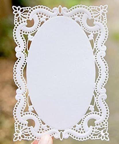 Stanzformen für Kartenherstellung, Spitzenloch, rechteckiger Rahmen, Metall-Stanzformen, Prägeschablone für DIY, Scrapbooking, Album, Foto, Handwerk, Papierkarten, Kartenherstellung, Zubehör