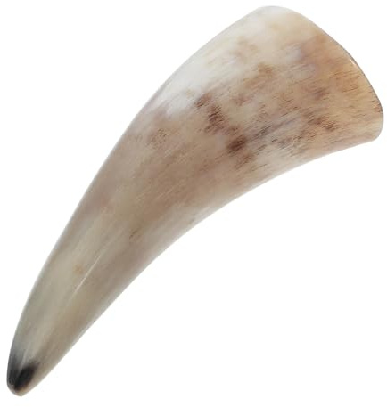 TOYANDONA Natürliches Trinkhorn aus Echtem Kuhhorn Handgefertigter Weinbecher mit Dekorativem Vintage design Leicht und Einfach Tragbar für Mittelalter dekor und Geschenke