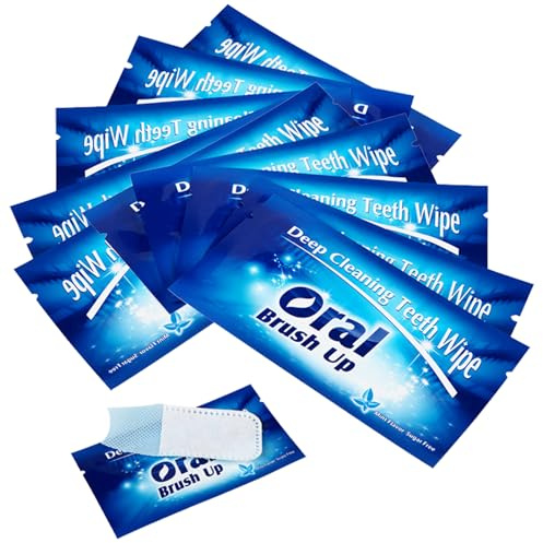 50PCS Disposable Wipe Oral Finger Brush Up Toothbrush, Fast Stain Removal Teeth Cleaning Tools, Soft Gentle Non-Sensitive Dental Wipes for All Teeth Types, Teeth Whitening Strips