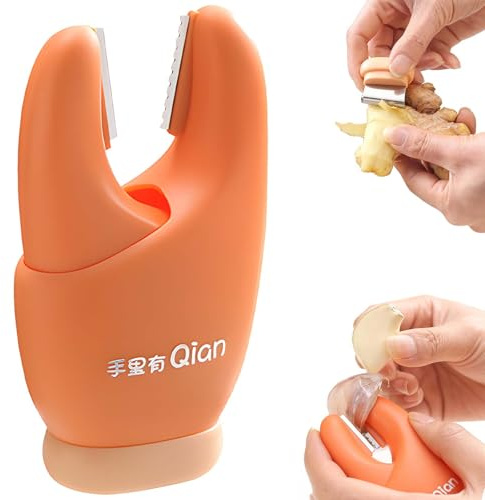 2026 New Garlic Peeler Clips with Stainless Steel Blade - Manual Skin Remover, Easy-to-Use Peeling Tool for Home Cooking, Kitchen Gadgets, Keeps Hands Odor-Free (Orange)