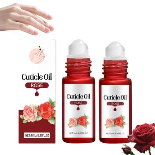 Rose Nail Cuticle Oil, Nail Oil Strengthener For Damaged Nails, Cuticle Oils Pen For Nails, Na/il Strengthener & Growth Polish, Moisturizing & Soften Dry Cuticles, Cuticles Remover Liquid (2)