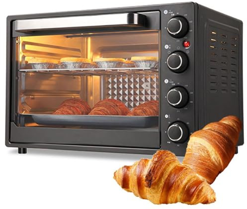 CXYZM Commercial Pizza Oven 1500W Electric Countertop 90-230°C 60 Min Timer 4-in-1 Toaster Bake Broiler for Restaurant Home
