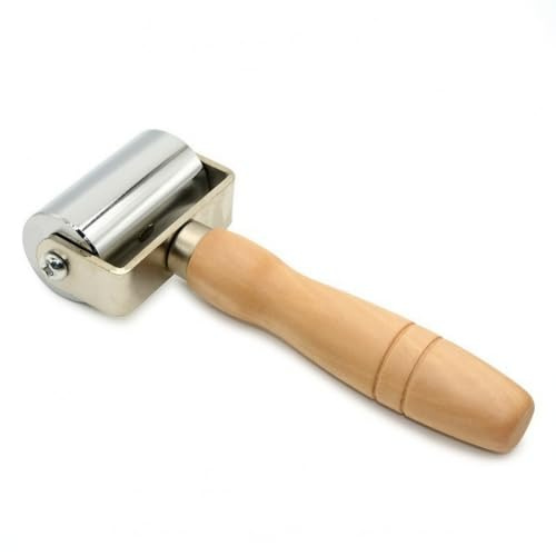 YWMJZEU Rullo Pressatore Resistente Rullo con Manico in Legno Preciso Rullino per Falegnami, Lavorazione Del Cuoio, Medio