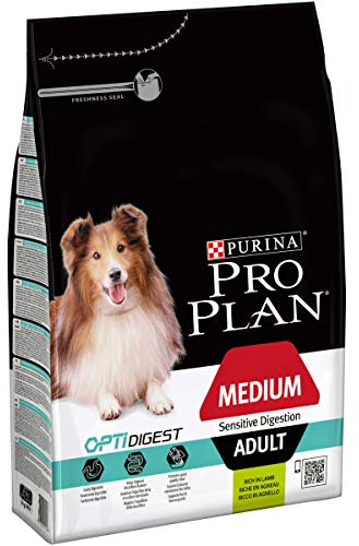 Pro Plan Medium Adult Sensitive Digestion, Hundefutter trocken, reich an Lamm, 1er Pack (1 x 3 kg)