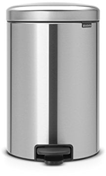 Brabantia NewIcon - Cubo de basura de pedal de 20 litros, acero, color acero mate
