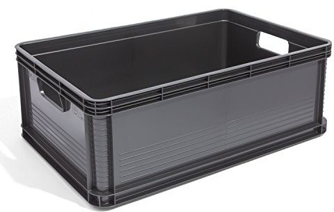 3 Stück je 45 L Eurobehälter Stapelkiste Eurobox Lagerbox Lagerkiste graphit