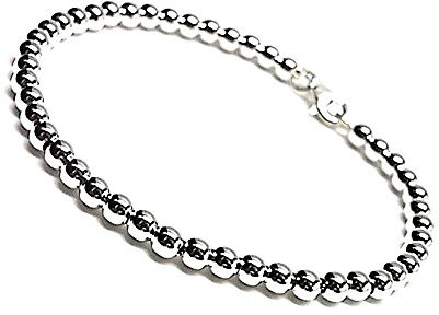 Inmaculada Romero IR Pulsera plata ley 925m bolas 4mm. continua [AB0029]