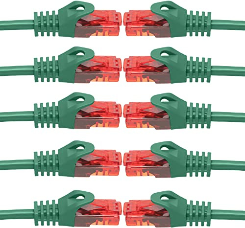 BIGtec LAN Kabel 0,75m Netzwerkkabel Patchkabel grün RJ45 >> 10 Stück << | Gigabit Ethernet Kabel Netzwerk Switch Gaming PC kompatibel PS5 CAT7 CAT6