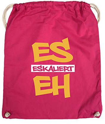 Comedy Bags - Es eskaliert eh - Graffiti - Turnbeutel - 37x46cm - Farbe: Pink/Gelb-Weiss