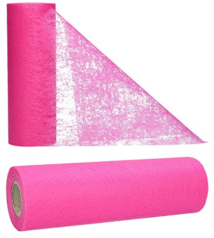 AmaCasa Vlies Tischband Tischläufer für Hochzeiten, Kommunionen, Taufen und Allen Feierlichkeiten Maße: 23cm/25m Rolle (Pink, Vlies)