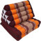 GURU SHOP Thaikissen, Dreieckskissen, Kapok, Tagesbett mit 2 Auflagen - Braun/orange, 30x50x120 cm, Asiatisches Sitzkissen, Liegematte, Thaimatte