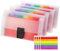 4 Pack Expanding File Folder A6 Size 13 Pockets Portable Rainbow Document Organiser Multicoloured Plastic Expandable Organizer Wallet Case with Colored Labels Index