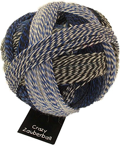 Schoppel Wolle Zauberball Crazy Fb. 2099 Pause in Blau, bunte Sockenwolle mit Farbverlauf zum Stricken oder Häkeln