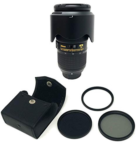 KamKorda Lens Filter Kit 82mm + AF-S NIKKOR 24-70mm f/2.8E ED VR Camera Lens, F-Mount Lens/FX Format, ASP/ED, AS, ED, and HRI Elements, VR Image Stabilization, Silent Wave Motor + 2 Year Warranty