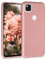 kwmobile Case kompatibel mit Google Pixel 4a Hülle - Schutzhülle aus Silikon metallisch schimmernd - Handyhülle Metallic Rosegold